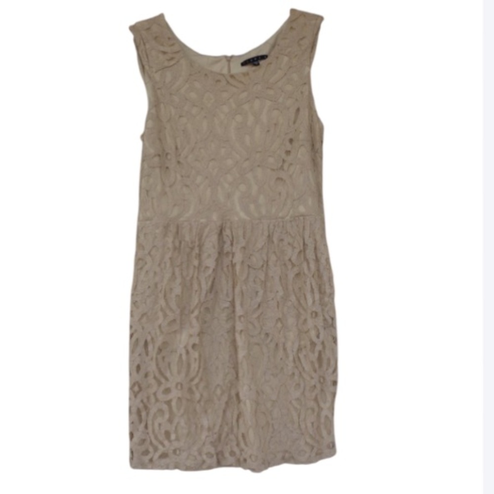 Tianna B sleeveless Lace dress w shimmer & pockets party size 10